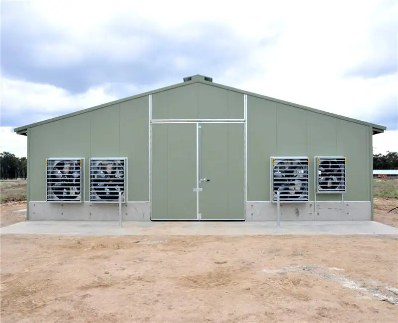 single or double storey custom made lightsteel prefabricated poultry houses for climate controlled livestock rearing