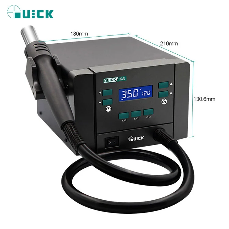 New Quick K8 Lead-free Soldering Station  For Repair Mobile Phone IC Chips Welding Station Hot Air Gun Station