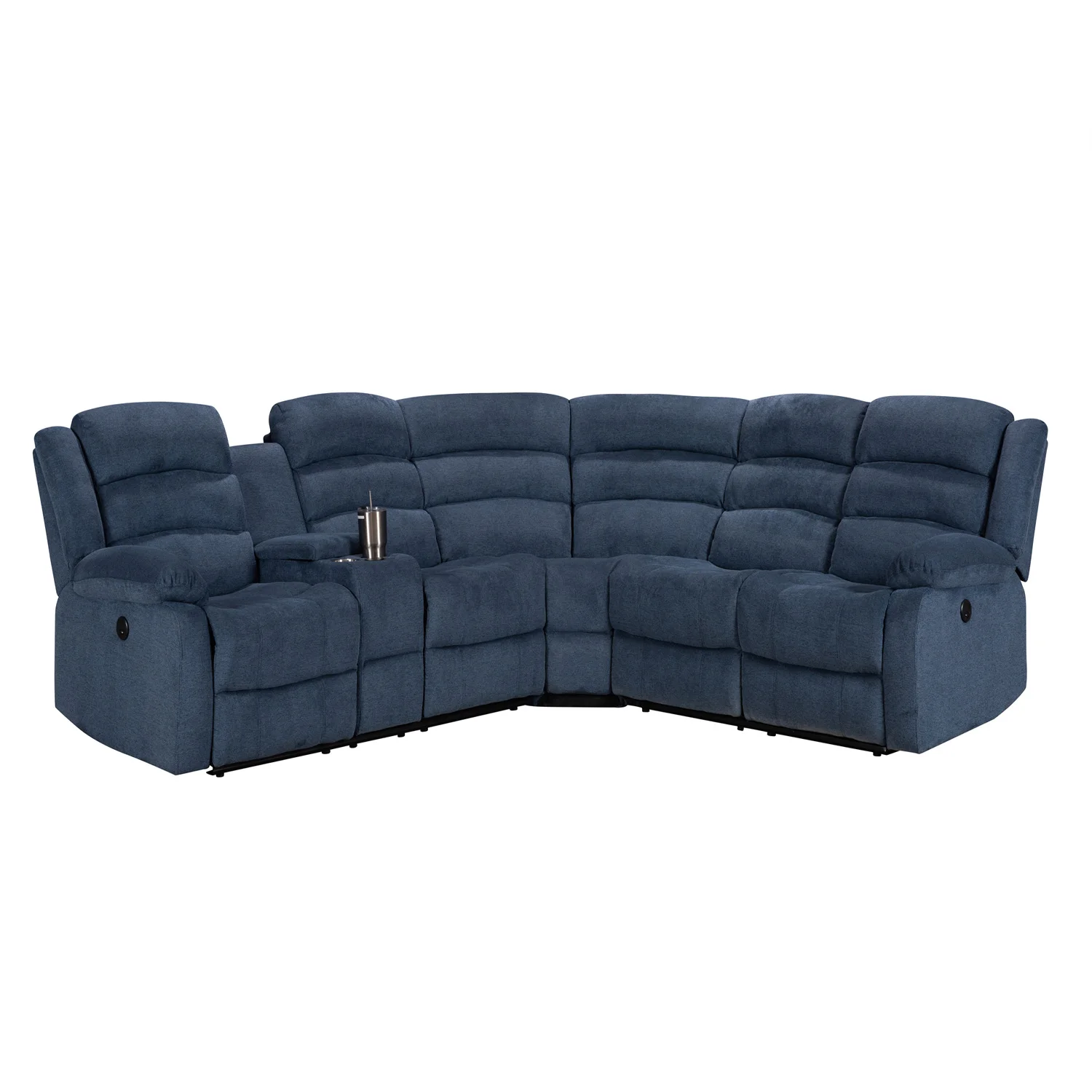 Modern Fabric Single Sofa with Cup Holder Manual Glider Rocker Recliner Sofa Chair HM7003