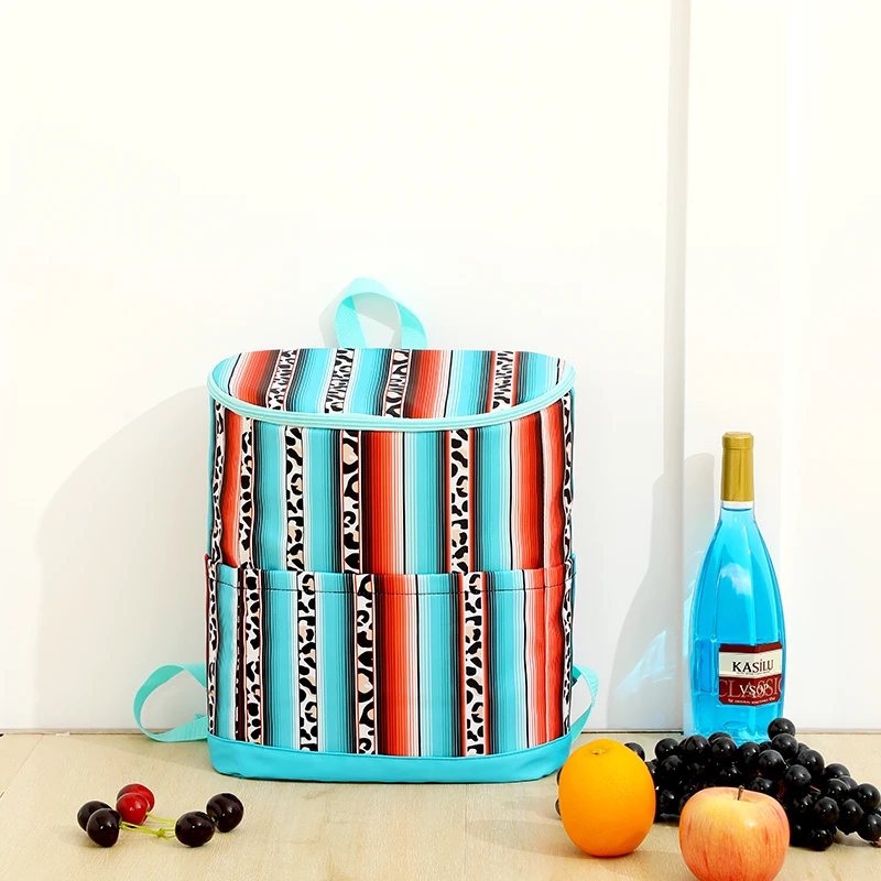 Wholesale Custom Picnic Lunch Camping Printed Waterproof Backpack Insulated Cooler Bag