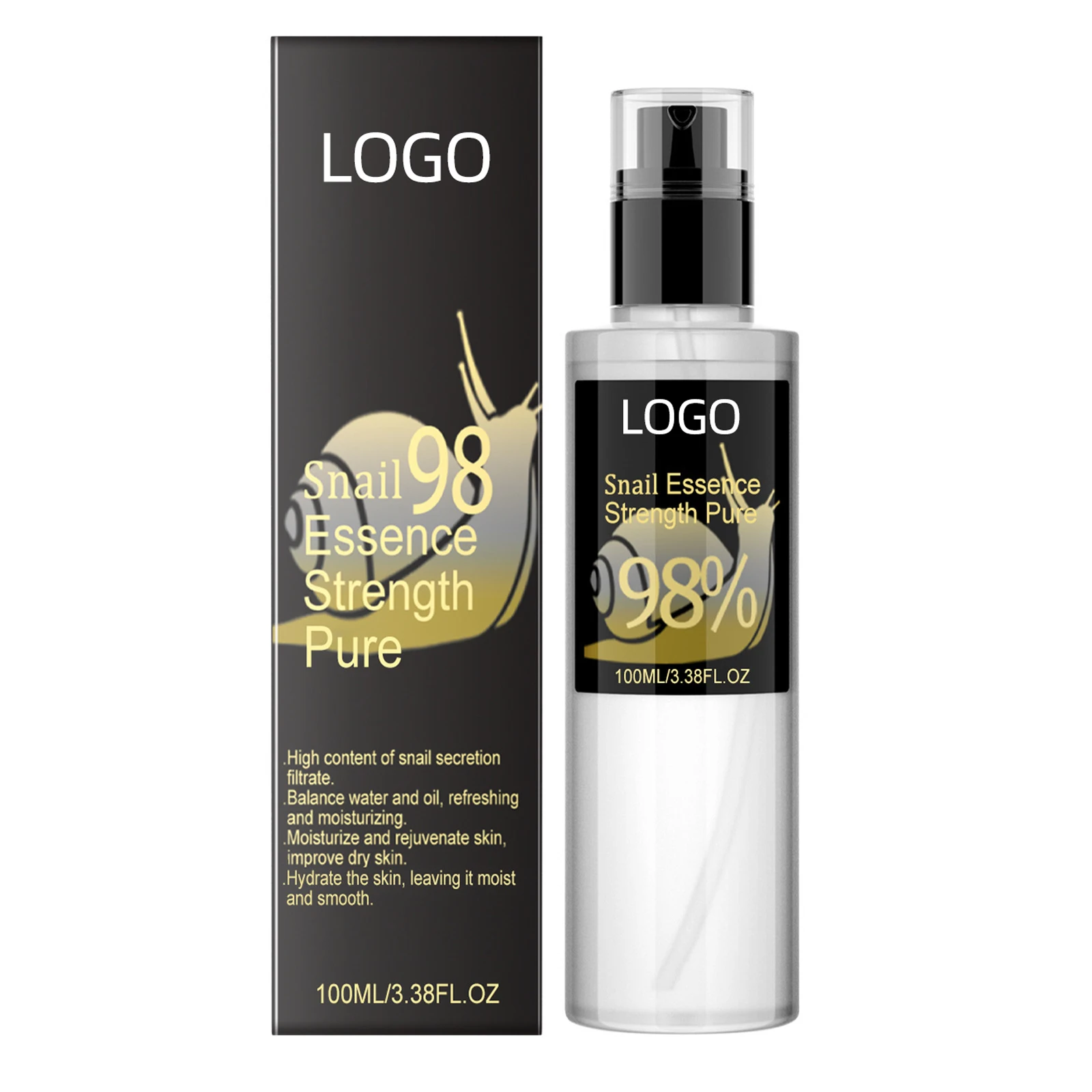 Customized Korea Cosmetic Anti Aging Face Serum Natural Organic Remover Wrinkle Snail Essence Liquid Collagen Facial Serums