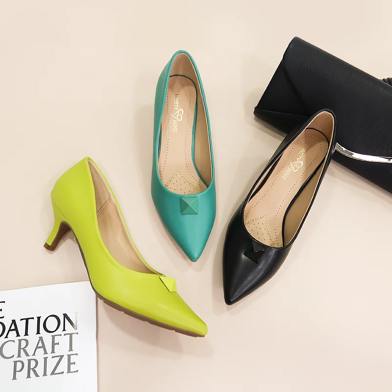 2021 new fashion chaussures femmes shoes pointed toe kitten low heels office formal pumps
