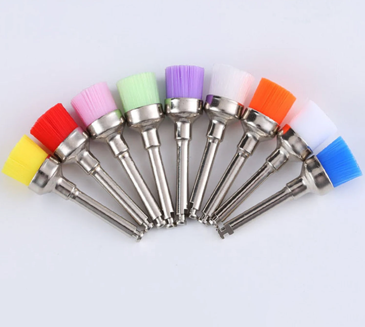 Chinese manufacturers wholesale colorful teeth polishing nylon brush styles for dental use