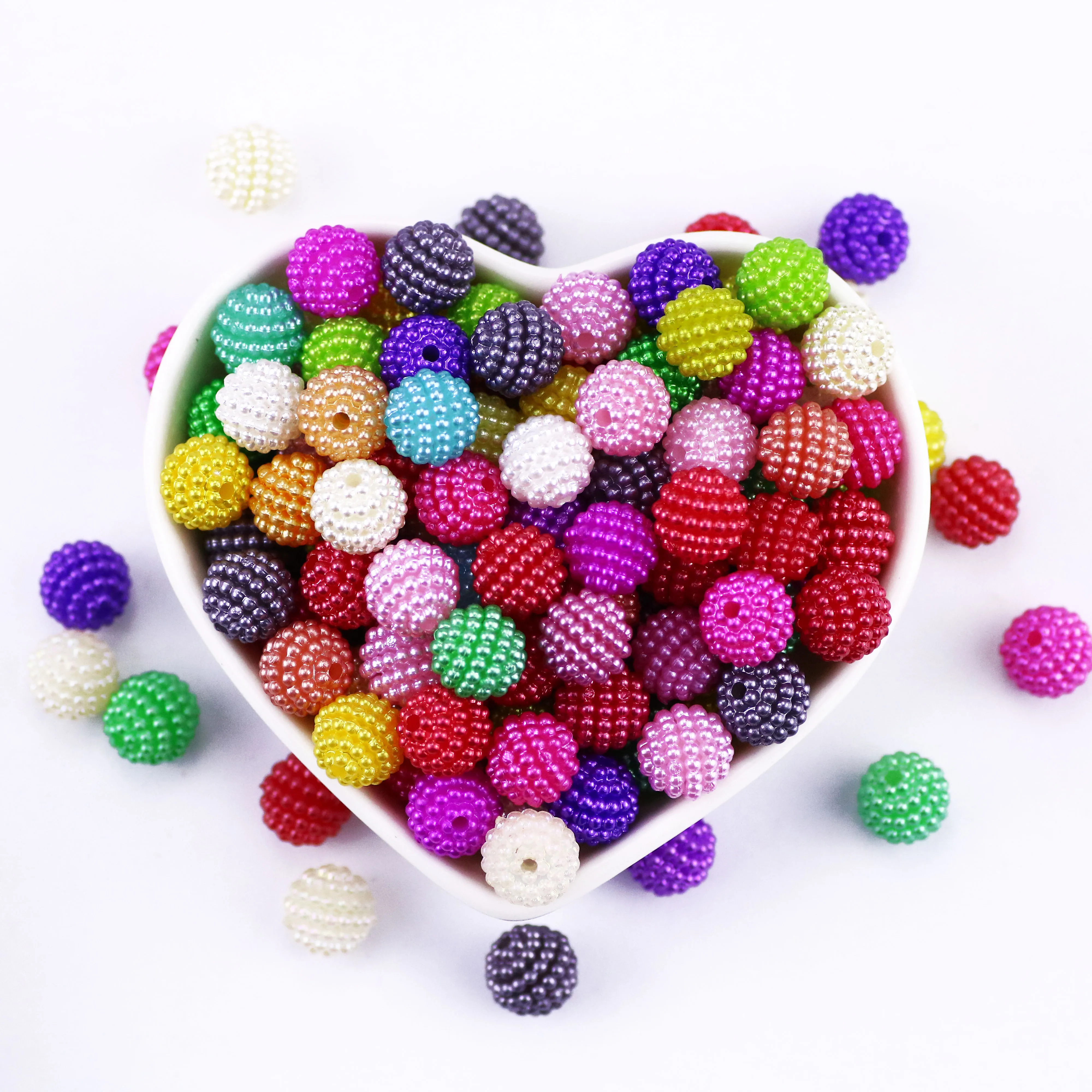 Hengxin Acrylic Colorful Beads Pearls For Slime DIY Crafts Jewelry Phone Art Accessories