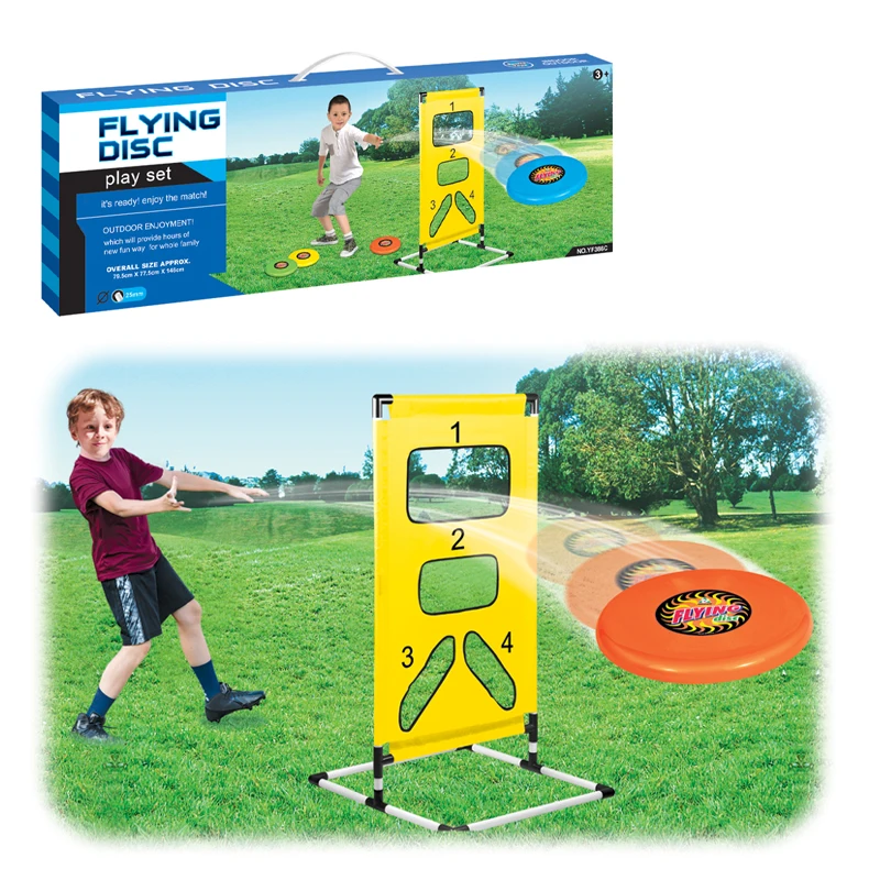 Kids Indoor And Outdoor Plastic Sports Flying Disk Toy Kids Beach Flying Disc Throwing Rack Toss Toy