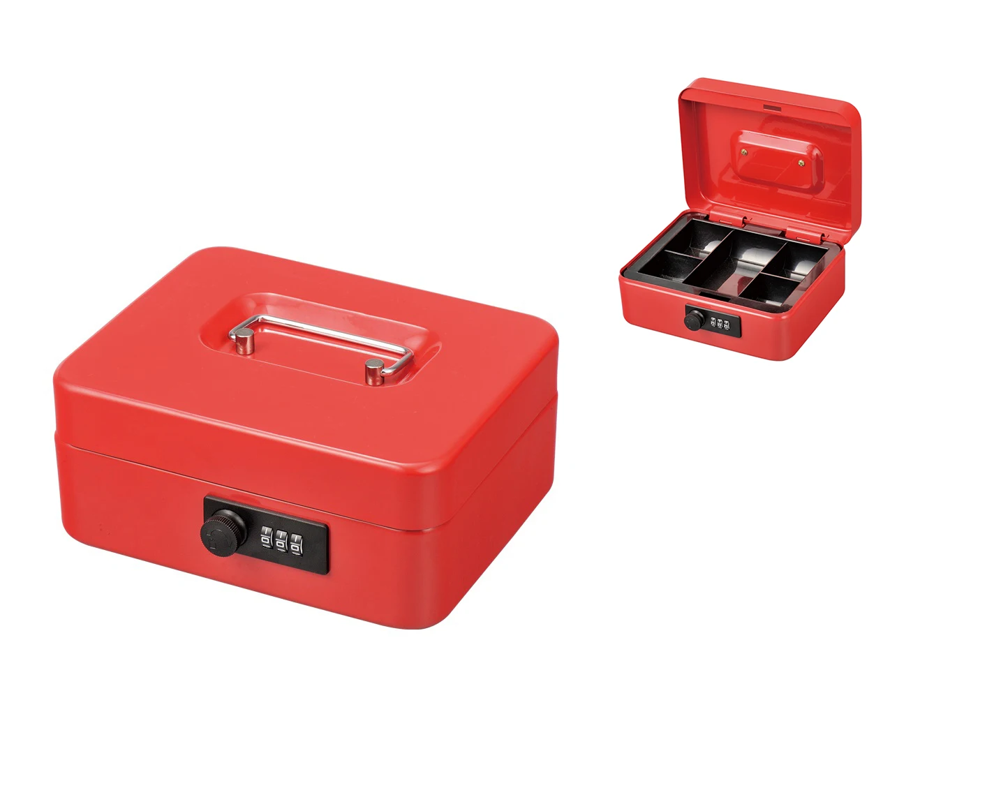 
Small Metal Key Lock Cash Safe Security Box With Money Tray 