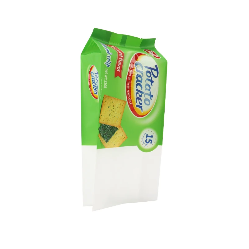 Wholesale Food Grade Plastic Cookie Bags Back To Back Biscuit Packaging Seal Bag Custom Bags  For Crackers