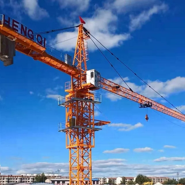 Tower Crane Sales of China Hengqi 65 Meters 10 Tons of Reinforced Concrete Construction 1.6x1.6x2.5m Provided 1.5tons 400kn.m