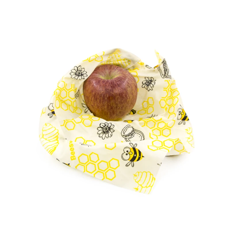 3 Pieces Non-toxic Washable Reusable Organic LFGB Beeswax Food Wraps Use to Vegetables Fruit Snacks Bread Sandwich