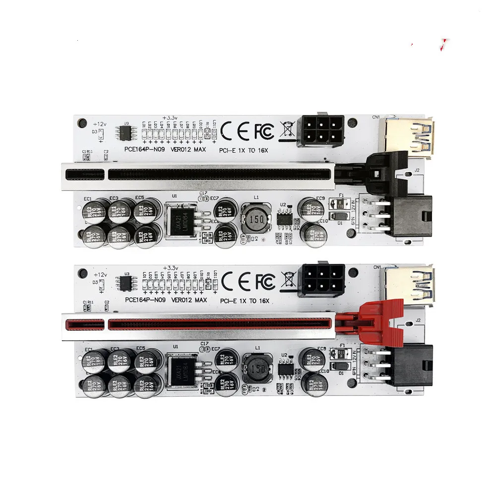 Новейшая модель; VER012 Макс USB 3,0 PCI Express Riser 1X 16x удлинитель для головок GPU Riser карта адаптера с Светодиодный индикатор работы и 10 конденсаторы