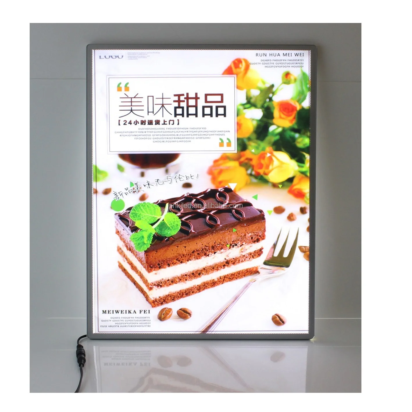 Fast Food Cafe Menu Board Display Illuminated Led Menu Backlit Advertising Order Food Advertising Light Box