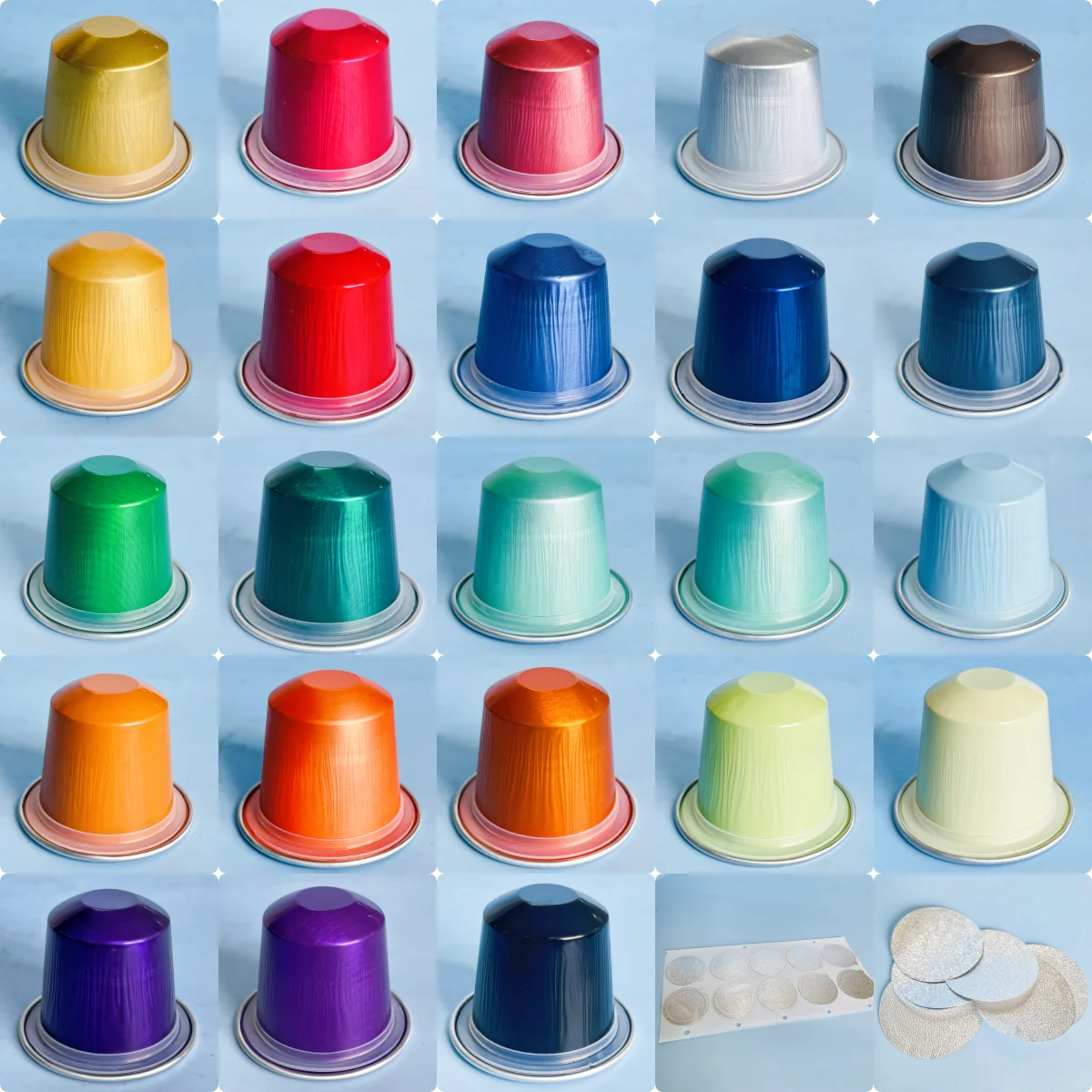 Commercial household 15ml  coffee powder aluminum foil capsule cup concentrate compatible with aluminum coffee capsule