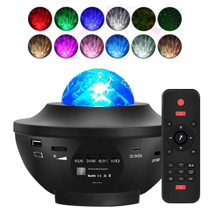 Factory Outlet Kids Smart Romantic 3D Starry Ocean BT Music Led Star Space Night Light Projector Lamp With Remote Control