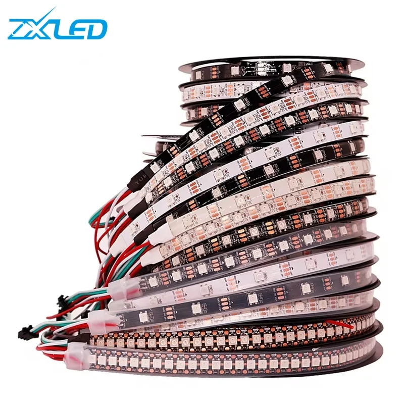 High Quality rgb light ws2812b led strip ws2811 DC12v 5v 24v 10mm addressable pixel led light controller Smart Programmable