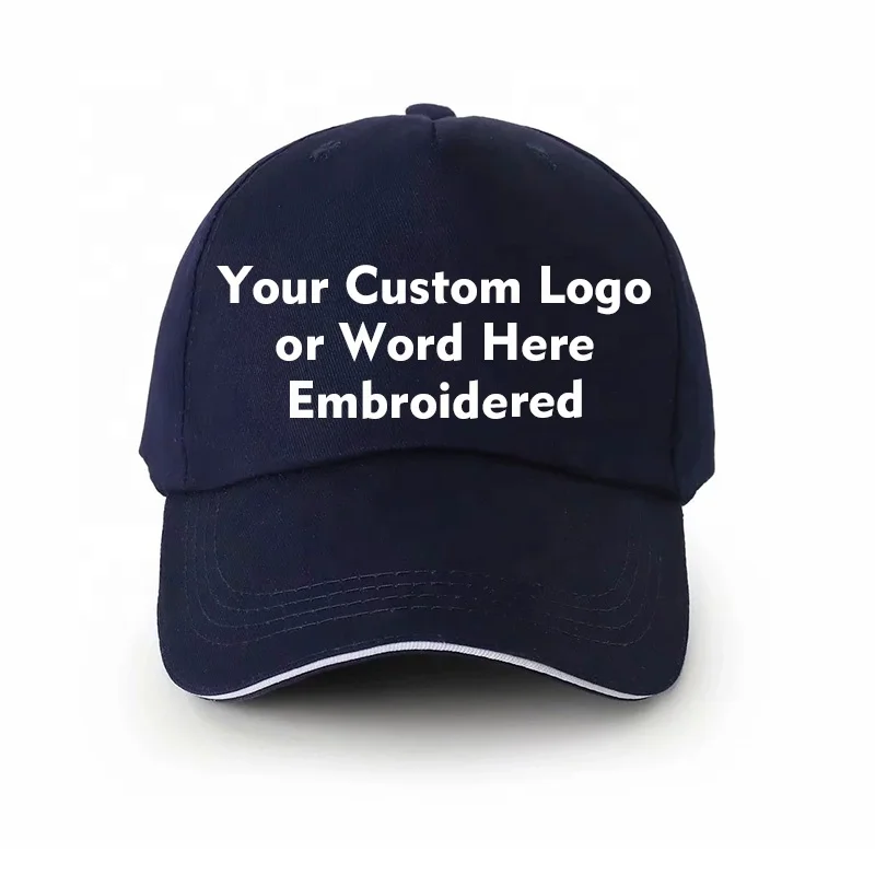 Custom Hat Embroidered Your Own Text or Logo Adjustable 12 Color Curved Bill Many Colors Embroidery Word cap Unisex