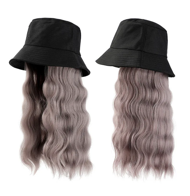 Парик, шляпа, спот, оптовая продажа, волнистые волосы средней длины, вьющиеся волосы, съемный парик, шляпа, синтетические плетеные волосы
