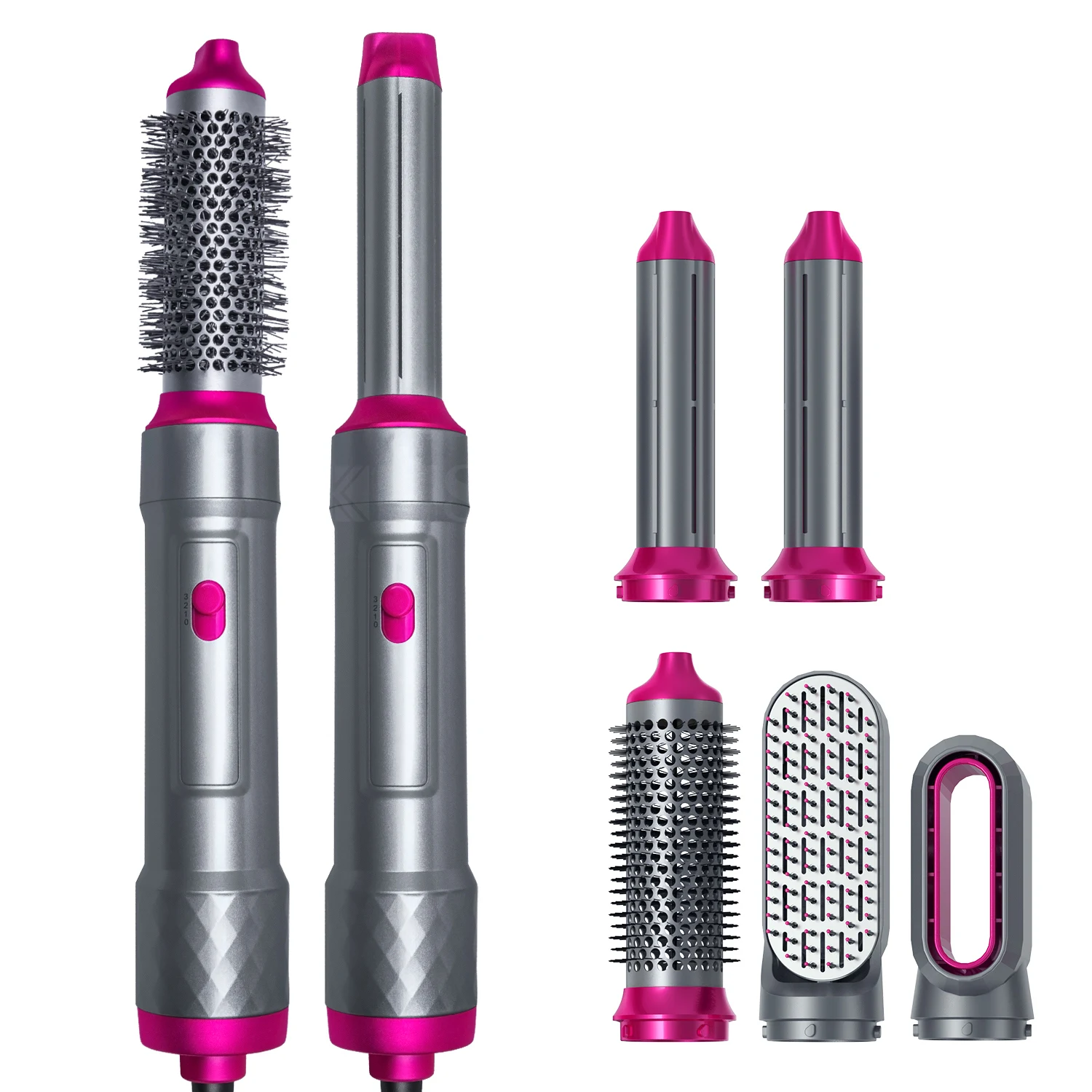 Ready To Ship 5 In 1 Hair Styler Hot Air Brush Interchangeable Brush Heads One Step Hair Drying Straightener