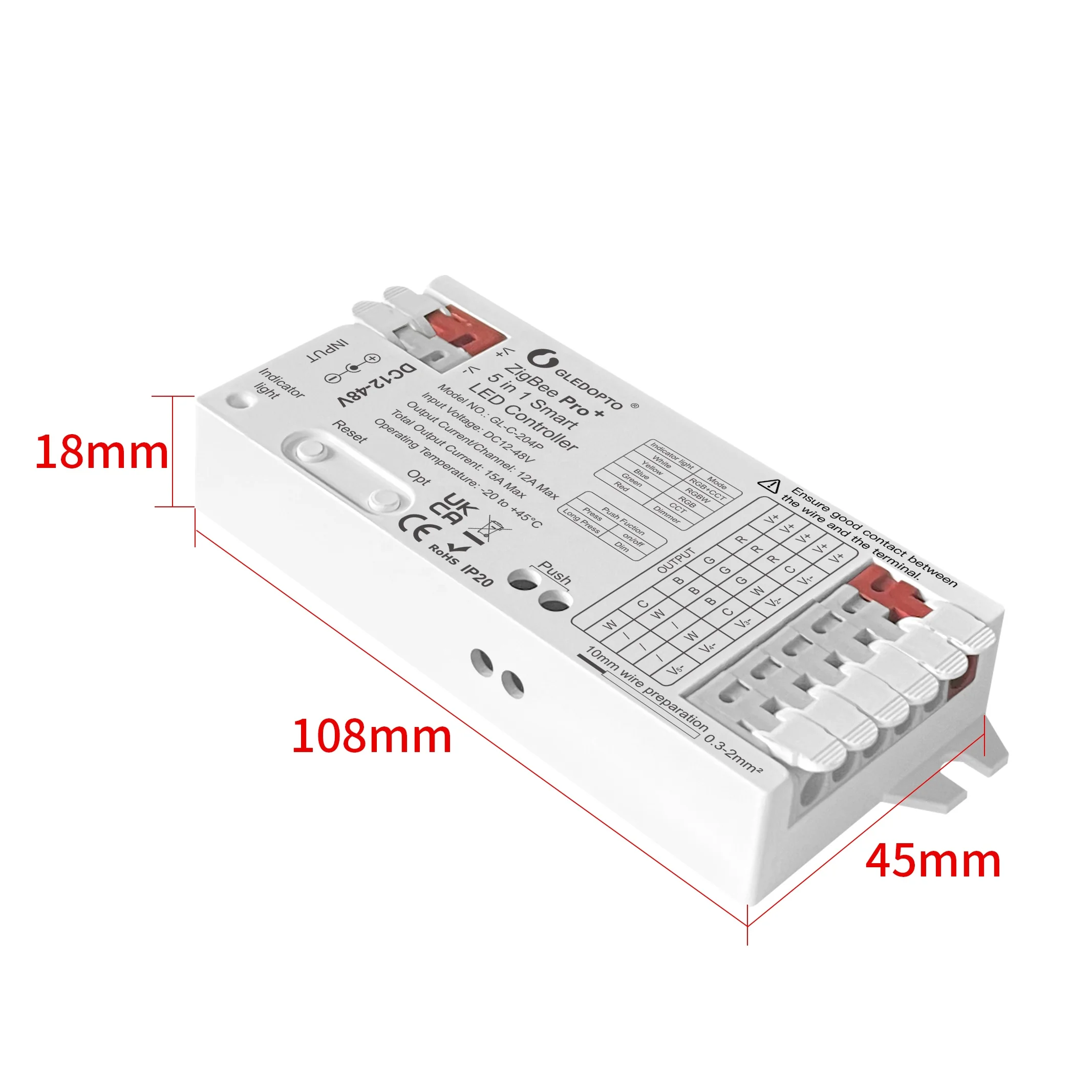Новый Gledopto 5 в 1 zigbee 3 0 + 2 4 г RF умный светодиодный контроллер с нажимным переключателем DC 12-48V 15A максимальная яркость регулируемая