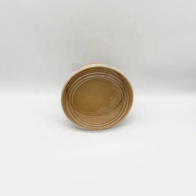 Kraft Salad Bowl Disposable Printed  Customized Paper Bowl Food Container with Clear Lid