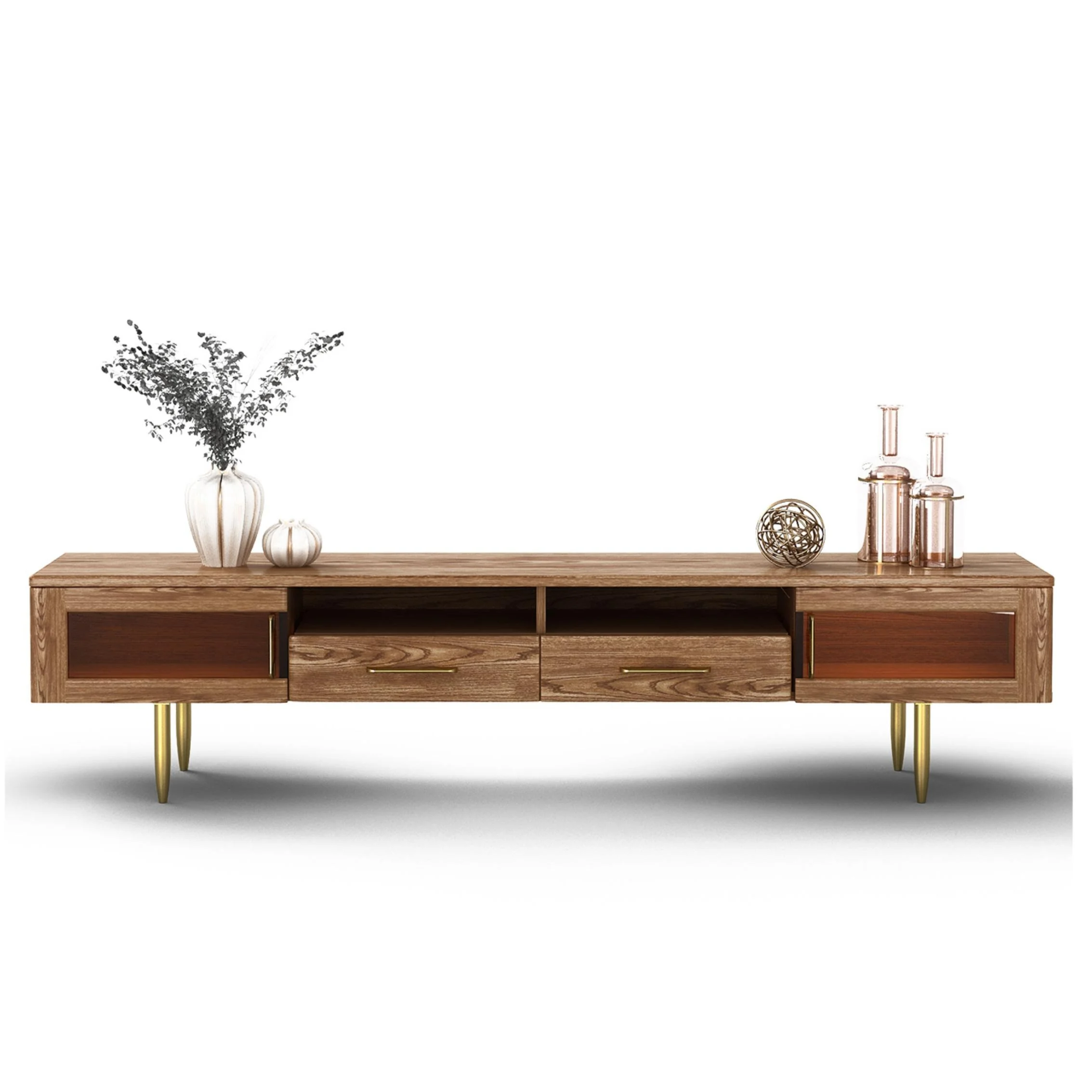 Newest Sitting Room Furniture Tv Bench With Sintered Stone Top Carbon Steel Legs Wooden Tv Stand Cabinet