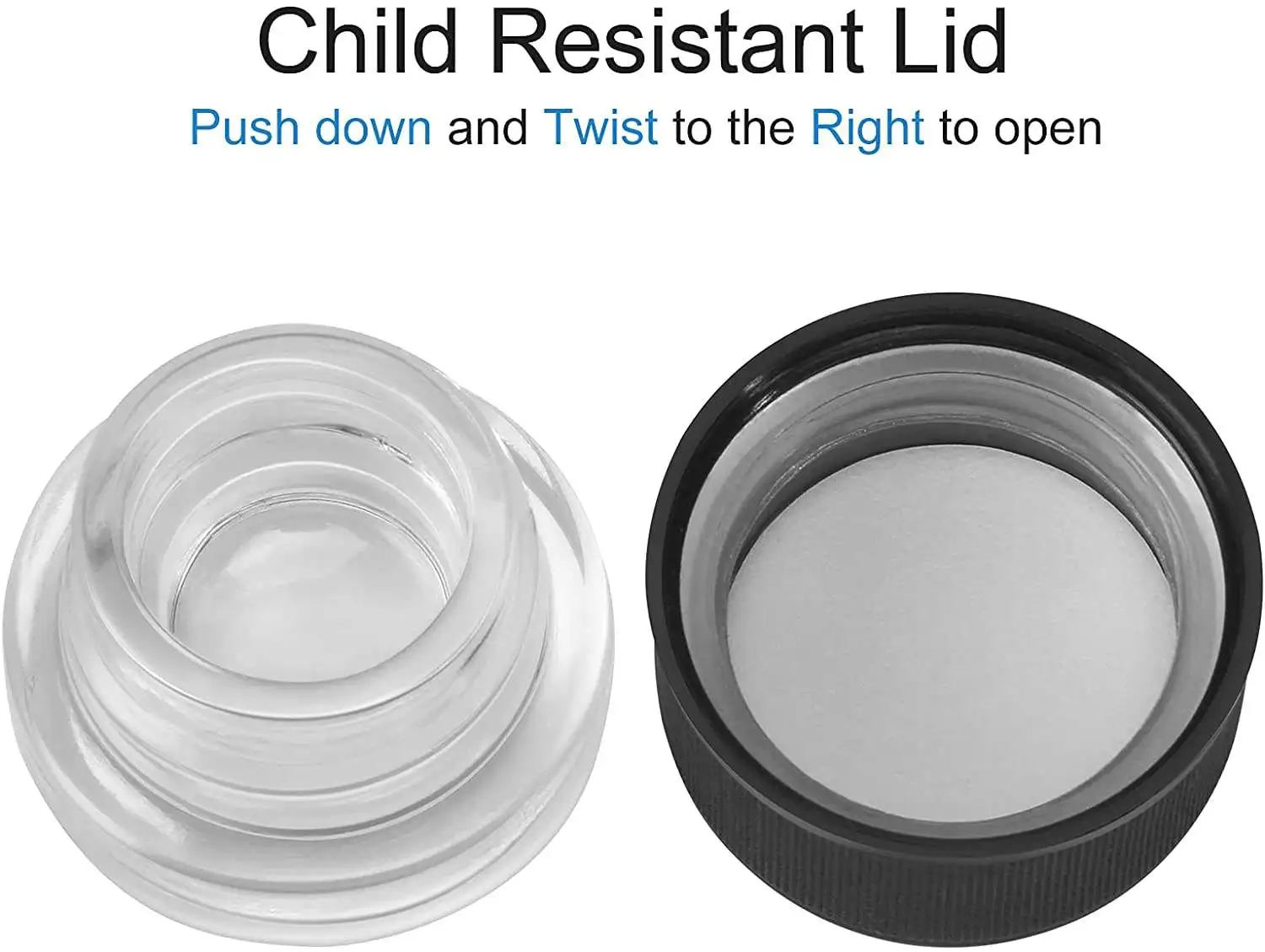 Custom Uv Glass Jars With Lids Clear Concentrate 3.5 Wax Jars Mini Small Glass Jars With Child Resistant Proof Lid