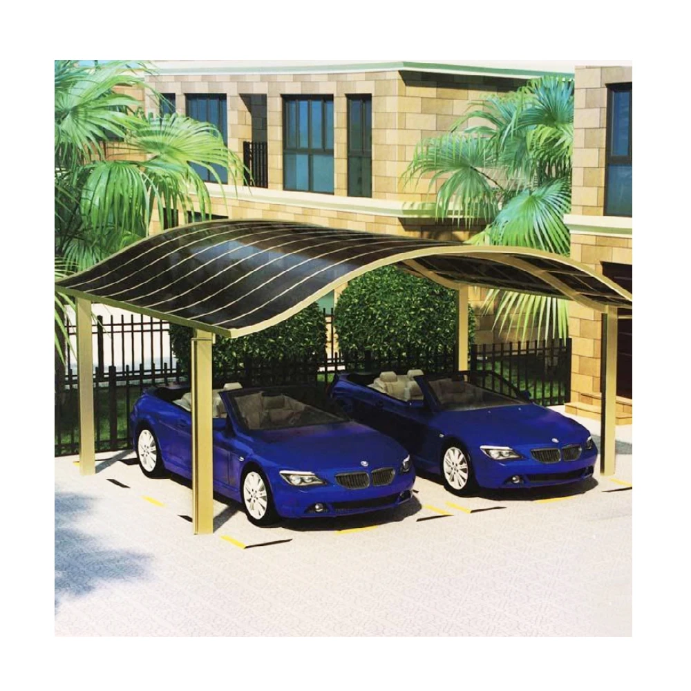 M S Type modern fashion new design aluminium polycarbonate carport with arched roof for car parking