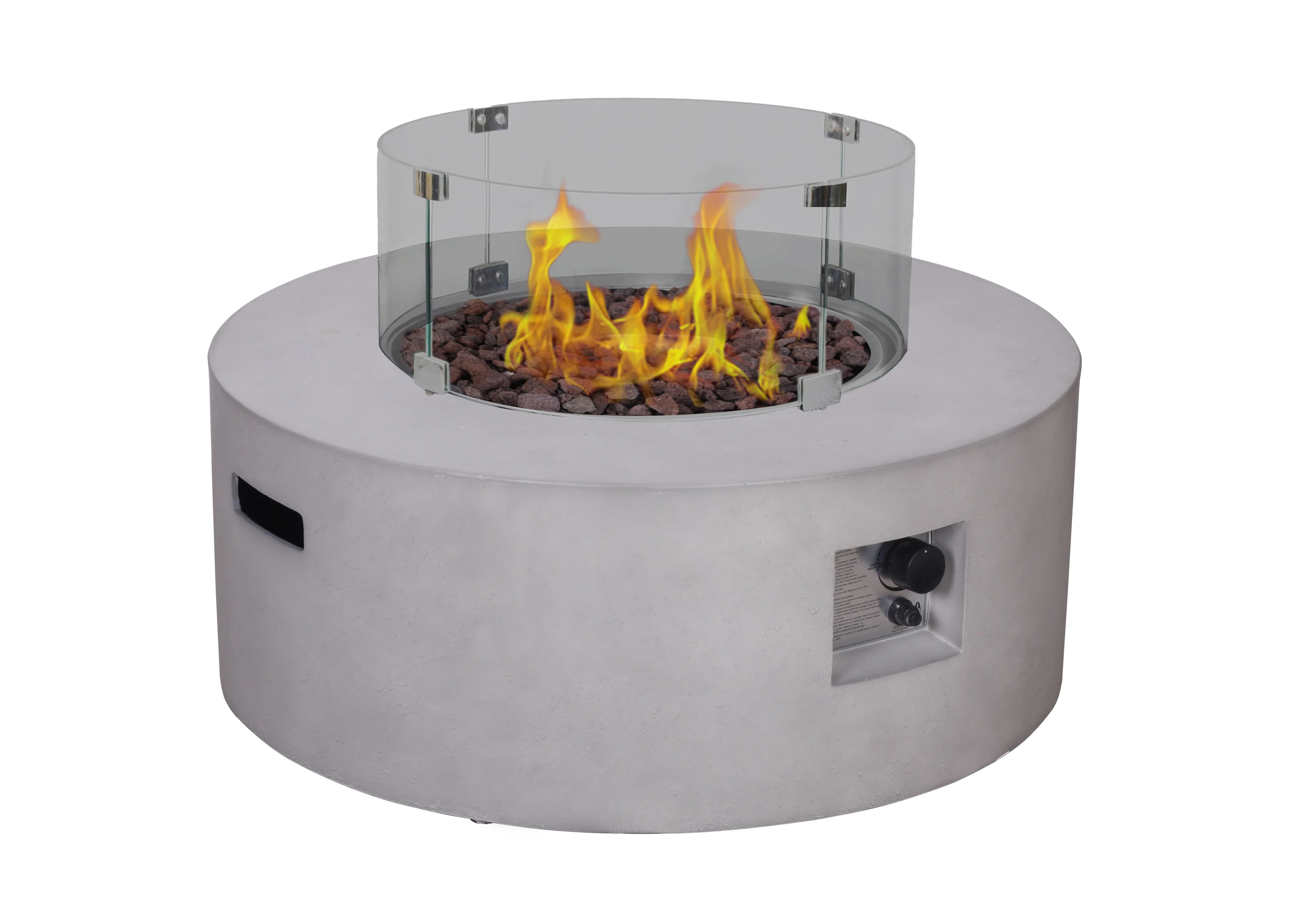 Popular Rectangular Outdoor Fire Pit Table Steel Concrete Material Smokeless Indoor/Outdoor Usage Patio/Garden Propane-Friendly