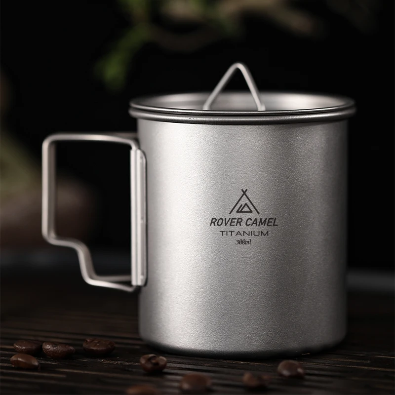 Outdoor Camping Kitchenware titanium mug 200/300/350/450/650/750ml Titanium Stacking Drinkware Water Cup Coffee Tea Mug