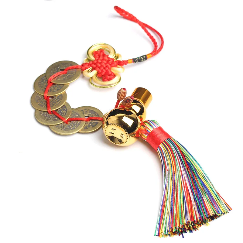 Car Pendant Red Middle Junction Copper Lucky Prosperity And Wealth Feng Shui Ornaments Copper Bells Five Emperors