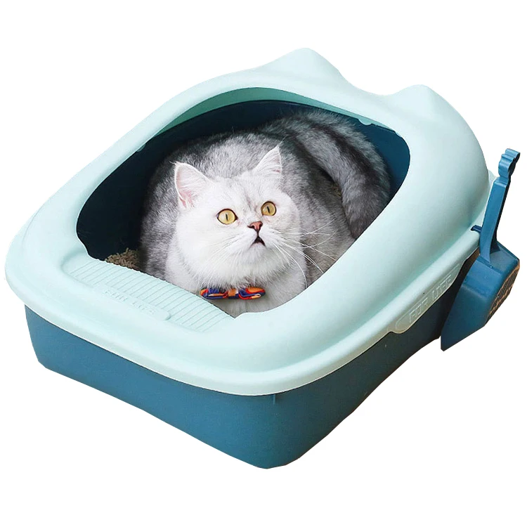Customized new design plastic furniture cat litter box large pet potty cat litter box