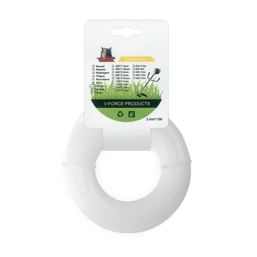 2.4mm Trimmer Brush Cutter Round/Square/Spiral Shape Nylon Cord Line String Rope for Grass Strimmer