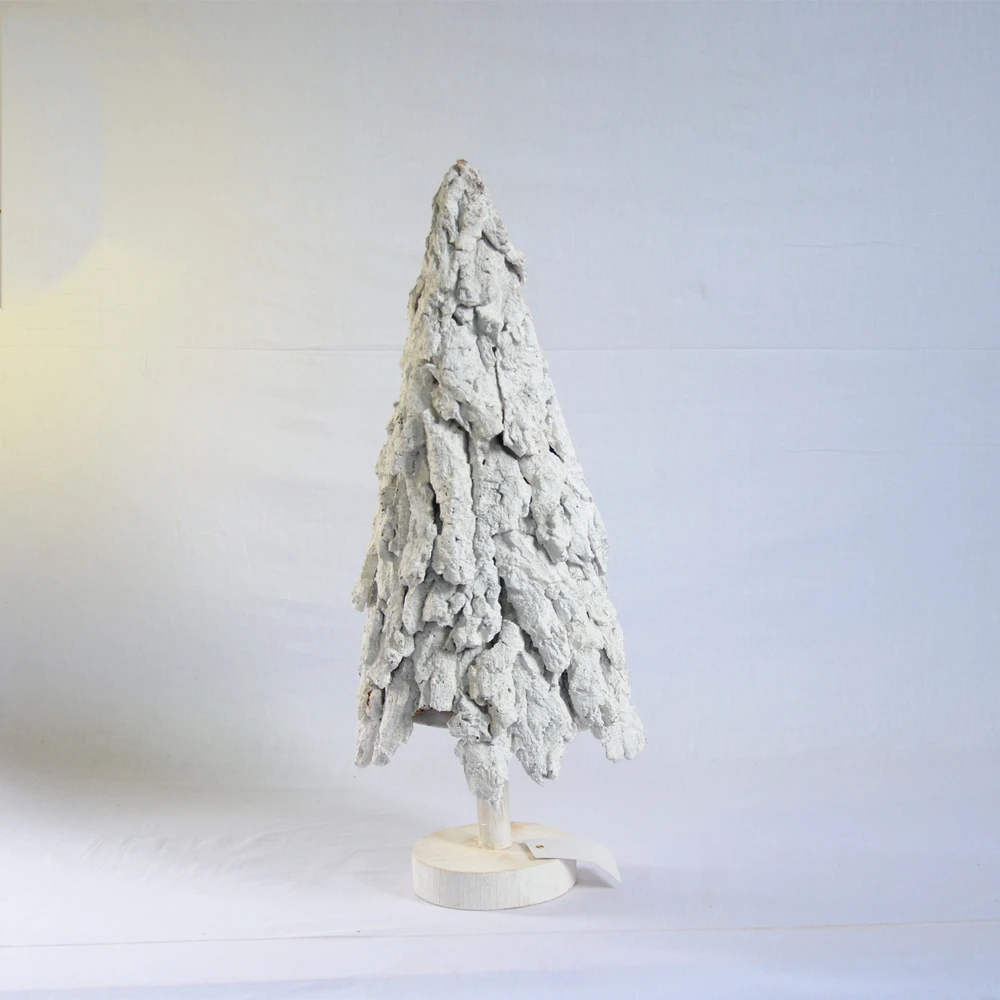 Christmas Tree of Snow with Wooden Bases