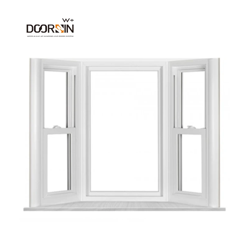 Hot Selling NFRC Certified Aluminum Garden Bay Window Hurricane Impact Sound Proof Double Glazed Wooden Windows