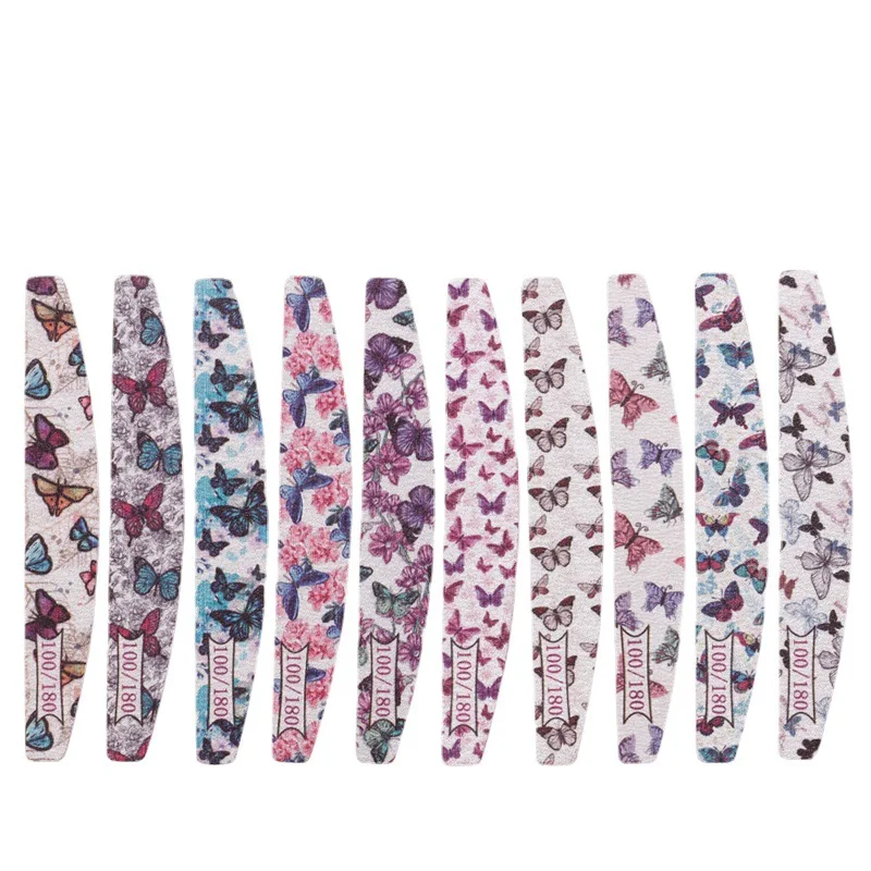 Professional 100/180/240 Custom Logo Printed Salon Polishing Nail Buffer Block Nail Tool Sponge Nail File