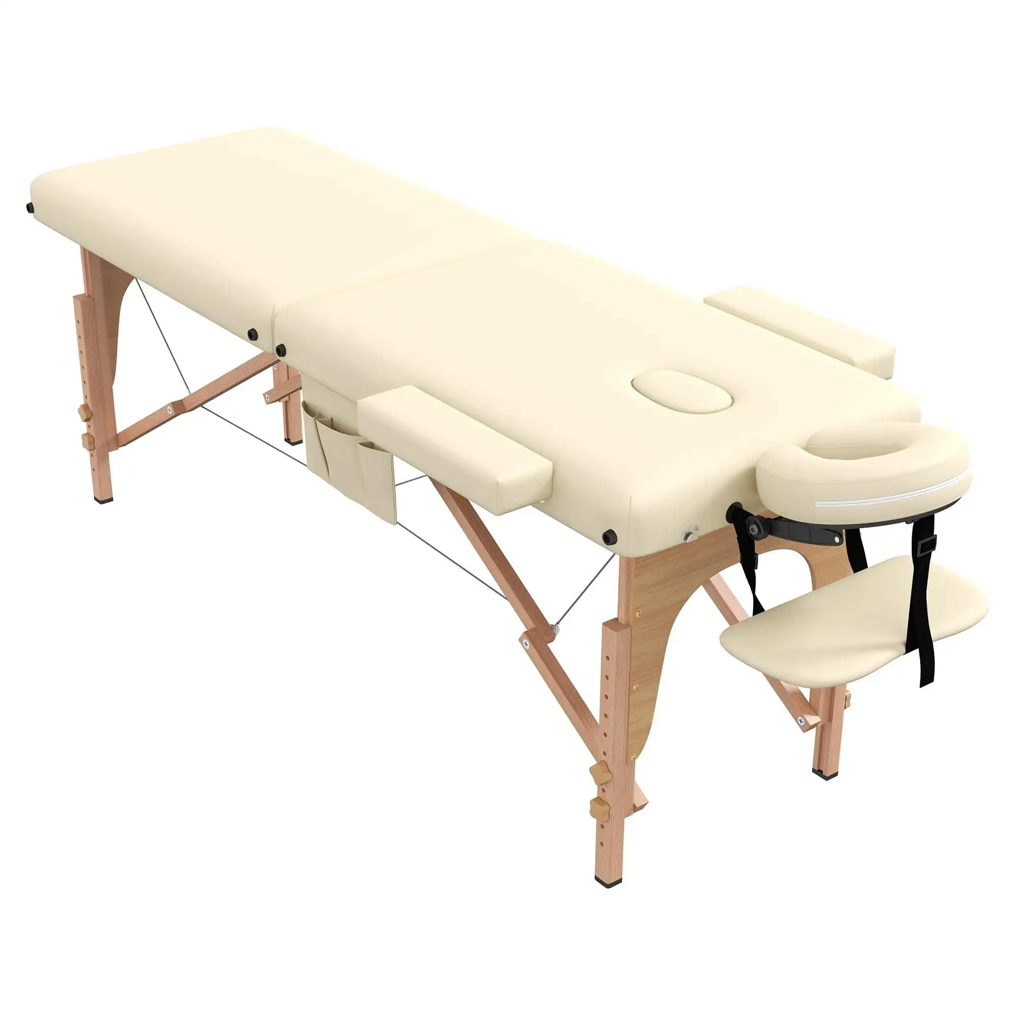 Luxury Professional Portable Folding Camillas De Masajes Spa Massage Table Beauty Salon Wooden Legs Facial Massage Bed With Bag