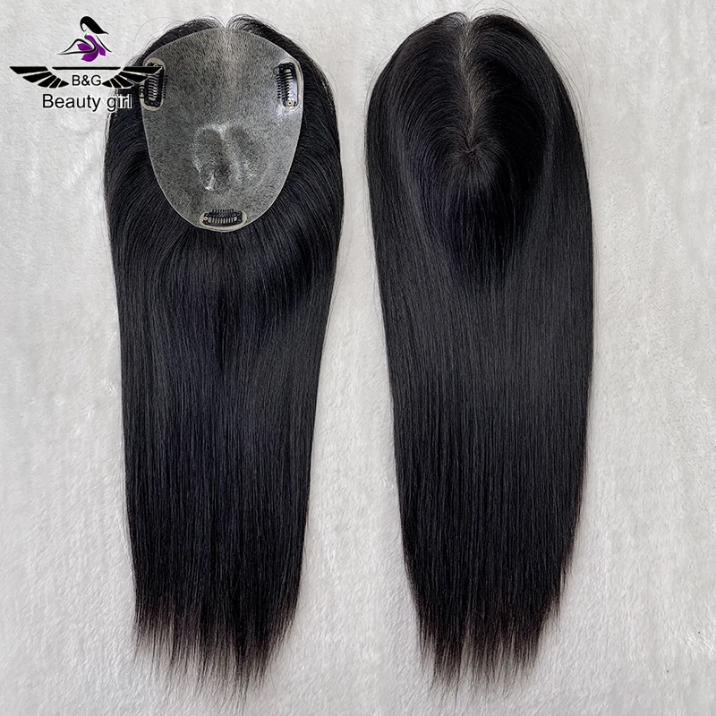 Realistic Scalp Hair System Pu Glue Skin Base Injection Toupee for Women 0.03Mm Ultra Invisible Thin Skin Toupee