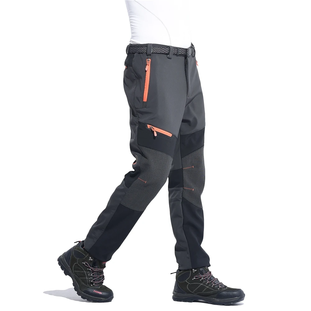 Winter Men Fleece Thermal Hiking Camping Trousers Outdoor Sport Waterproof Windproof Pants