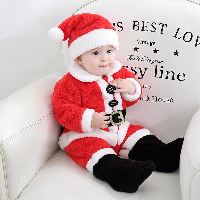 TONWHAR Christmas Gift Santa Claus Onesie Jumpsuit Boys Girls Romper kids halloween costume