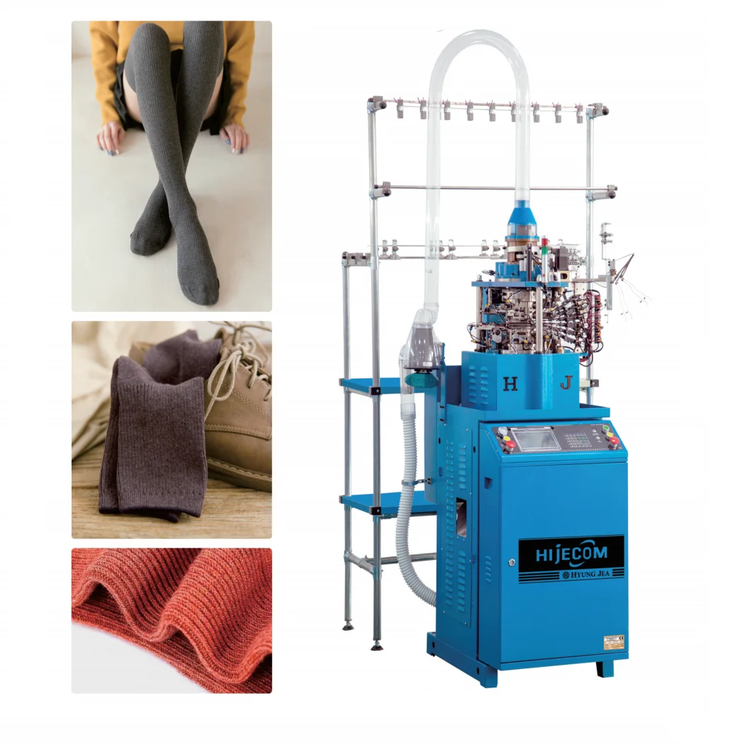 Single cylinder 6pcs electronic needles selections plain and jacquard automatic computerized plain socks knitting machine