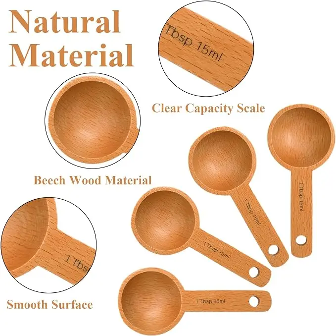 Small wood 15gram scoop black walnut coffee tea measuring 10gram coffee wooden scoop spoon