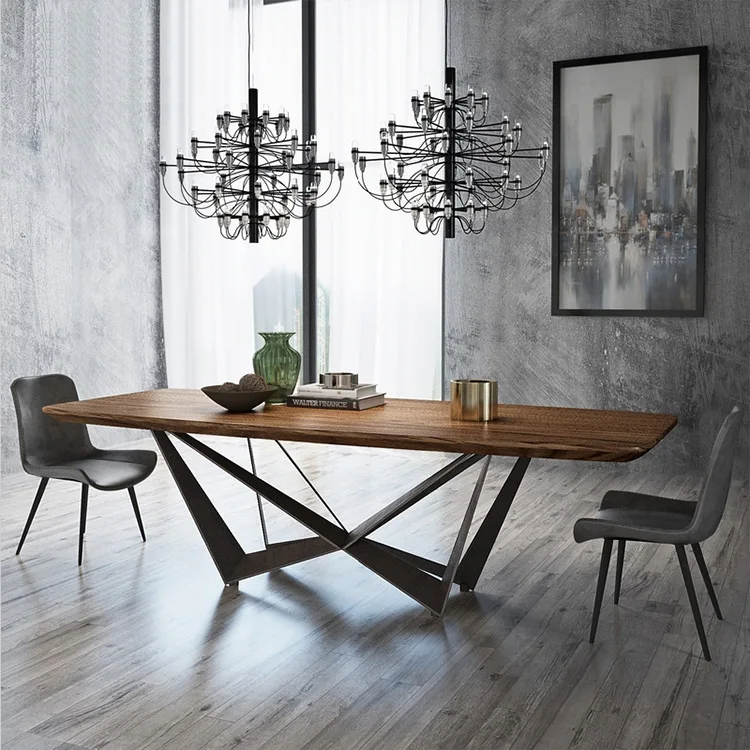 Rectangular Walnut Dining Table and Chairs Modern Nordic Furniture Solid Wood Dining Table Home Furniture Wooden 7 -15 Days 5pcs