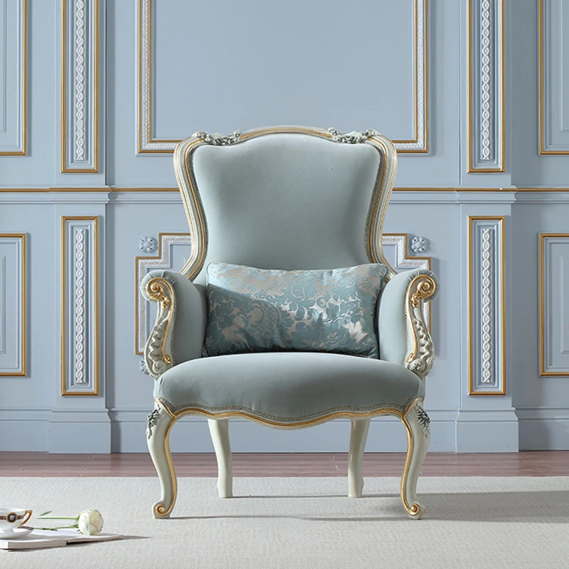 Foshan furniture  high quality luxury design classic new light grey living room velvet fabric sofa chair armchair