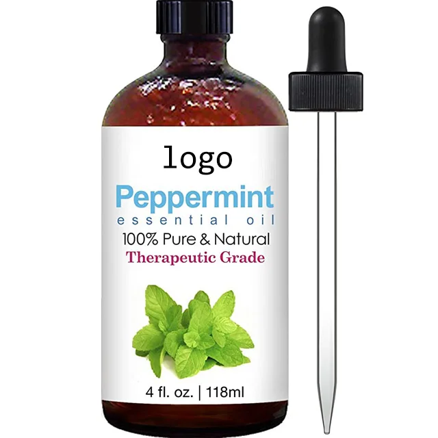 120ml bulk wholesale 100% pure natural organic aromatherapy peppermint essential oil with dropper bottle for enhance the vigour