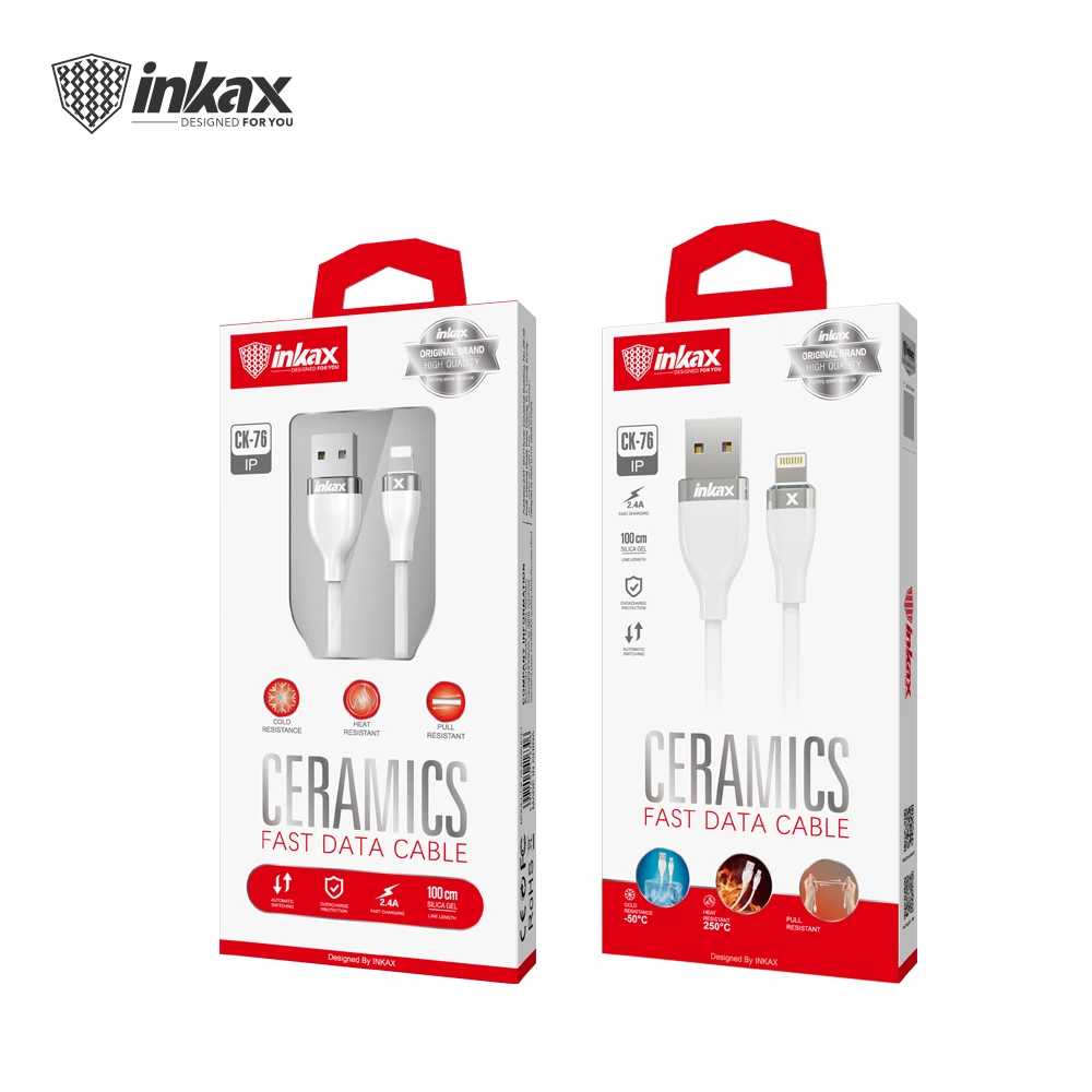 Горячая Распродажа inkax CK-76 usb-кабель для зарядки из силикагеля и металлический коннектор адаптер объектива камер Micro iphone Тип c скорость передачи данных кабель