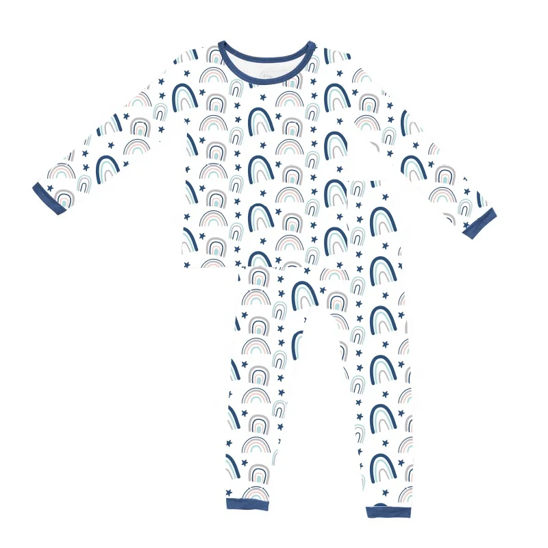 Custom Bamboo Pajamas Baby Checkered Bamboo Pajamas for Kids Boys