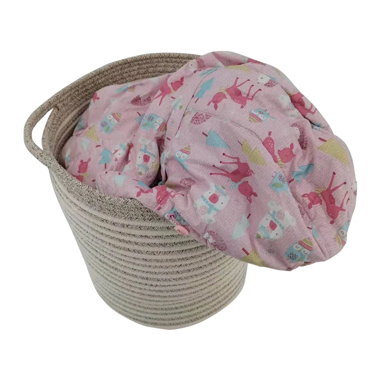 
Factory direct sale cotton woven rope basket living room kids toy storage basket 