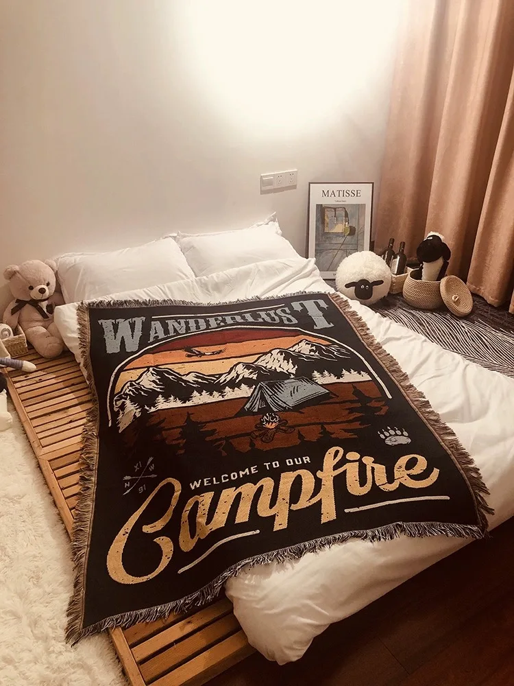 Retro European Style Custom Woven Tapestry Blanket Fabric Throw Warm Blanket Insulation Cushion Cover Sofa Throw Blanket