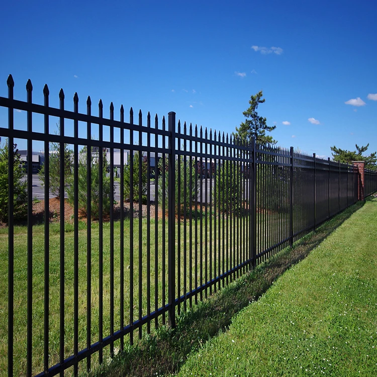Modern decorative metal aluminium picket boundary wall fencing design outdoor spearhead top aluminum garden fence