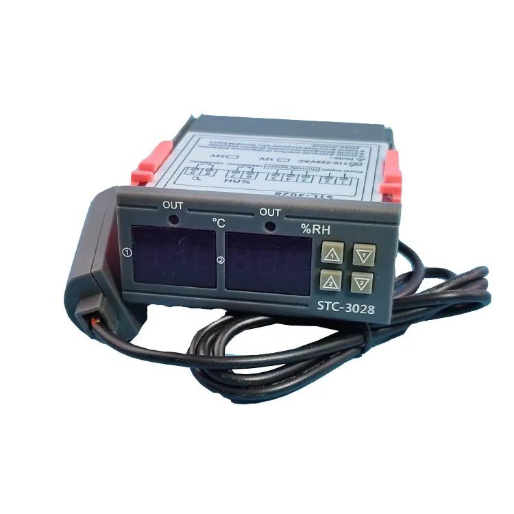 STC-3028 AC110-220V двойной дисплей двойной влажности Регулируемый регулятор влажности с 1 м кабель