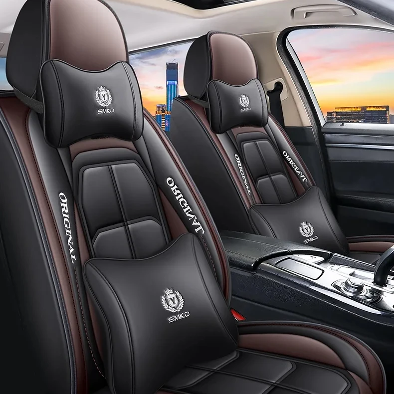 Four Seasons Waterproof Universal Leather Car Seat Covers High Quality Seat Cover Car Full Set 5 Pcs For Cars